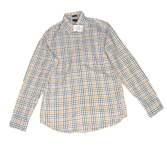 J.CREW Men's Small Plaid‎ Flex Washed Long Sleeve Multicolored Button-Up Shirt - Picture 1 of 3